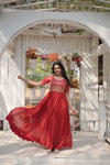 KA 1108 Blooming Embroidery Designer Gown Wholesale Price In Surat
